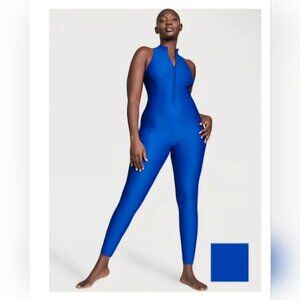Victoria’s Secret Sweat On Point Zip Front Racerback Jumpsuit In Royal Blue XXL